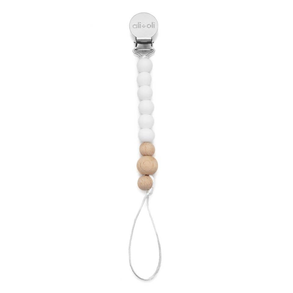 Pacifier Clip (Soft White Wood)