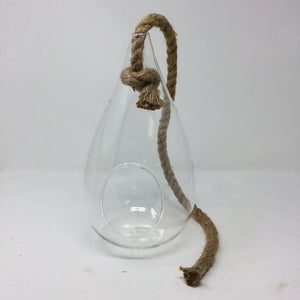 Rope Hanging Glass Drop Vase M