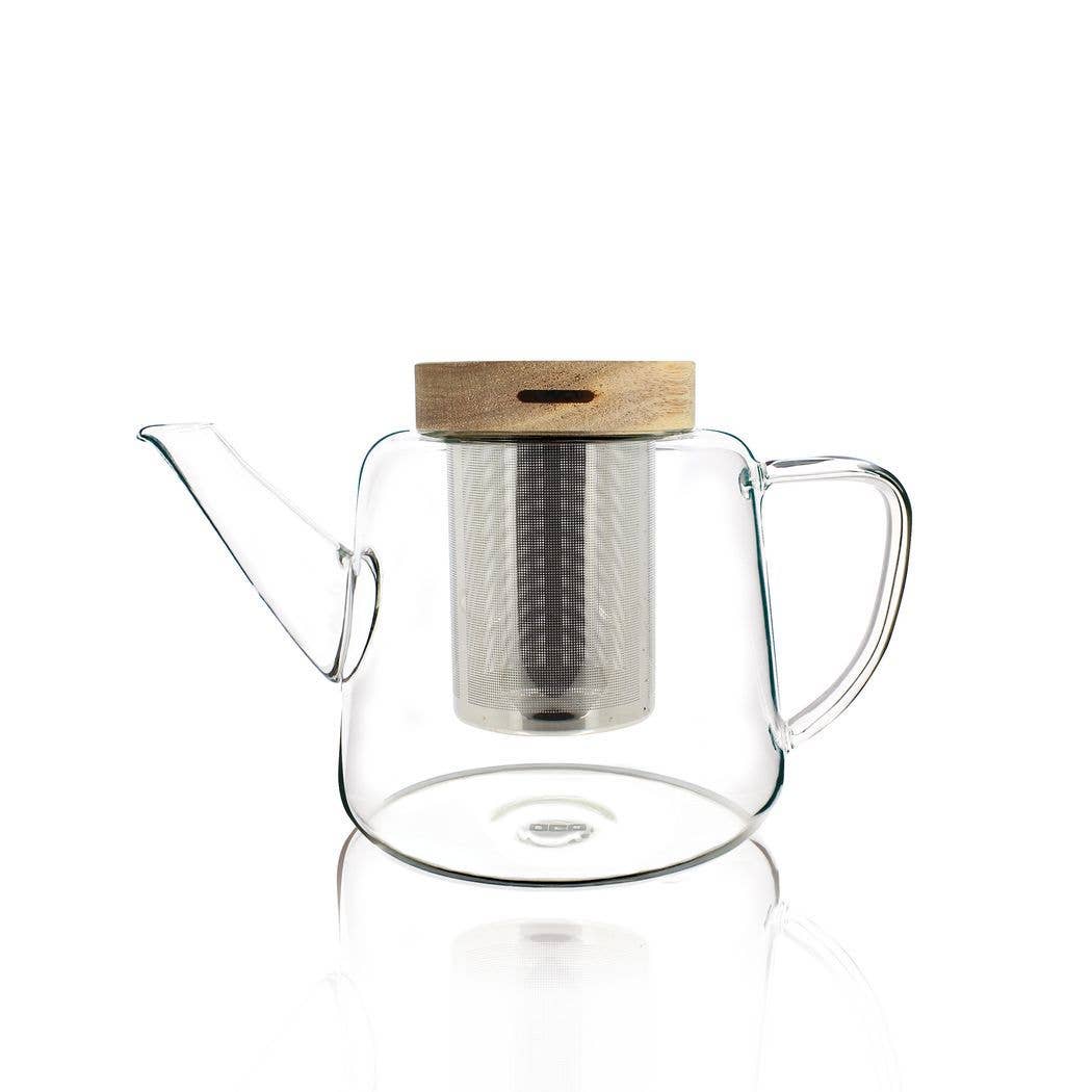 Gustave borosilicate glass teapot and 1l00 wooden lid